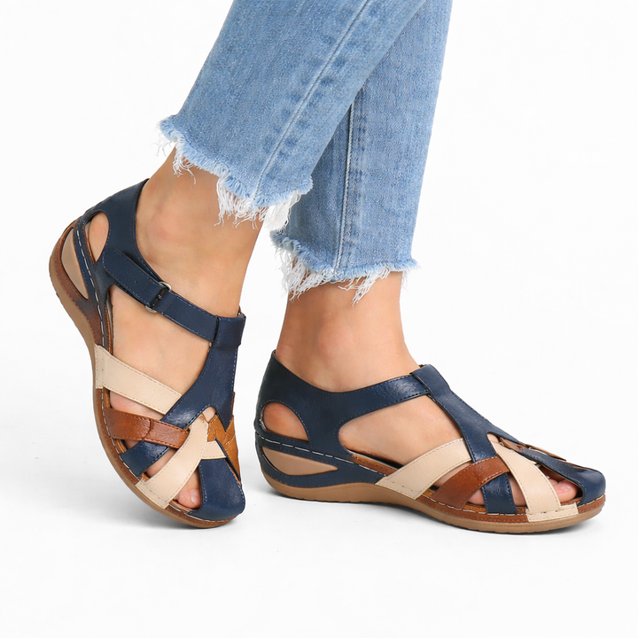 Women’s Leather Wedge Sandals Cushioned Comfort Design 3