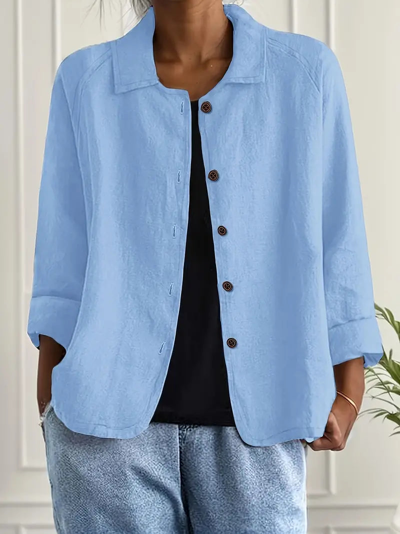 Women’s Lightweight Button Front Jacket Casual Summer Style 0