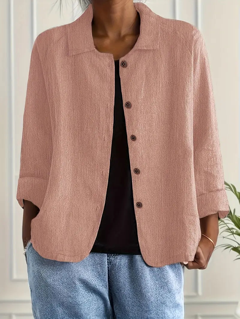 Women’s Lightweight Button Front Jacket Casual Summer Style 1
