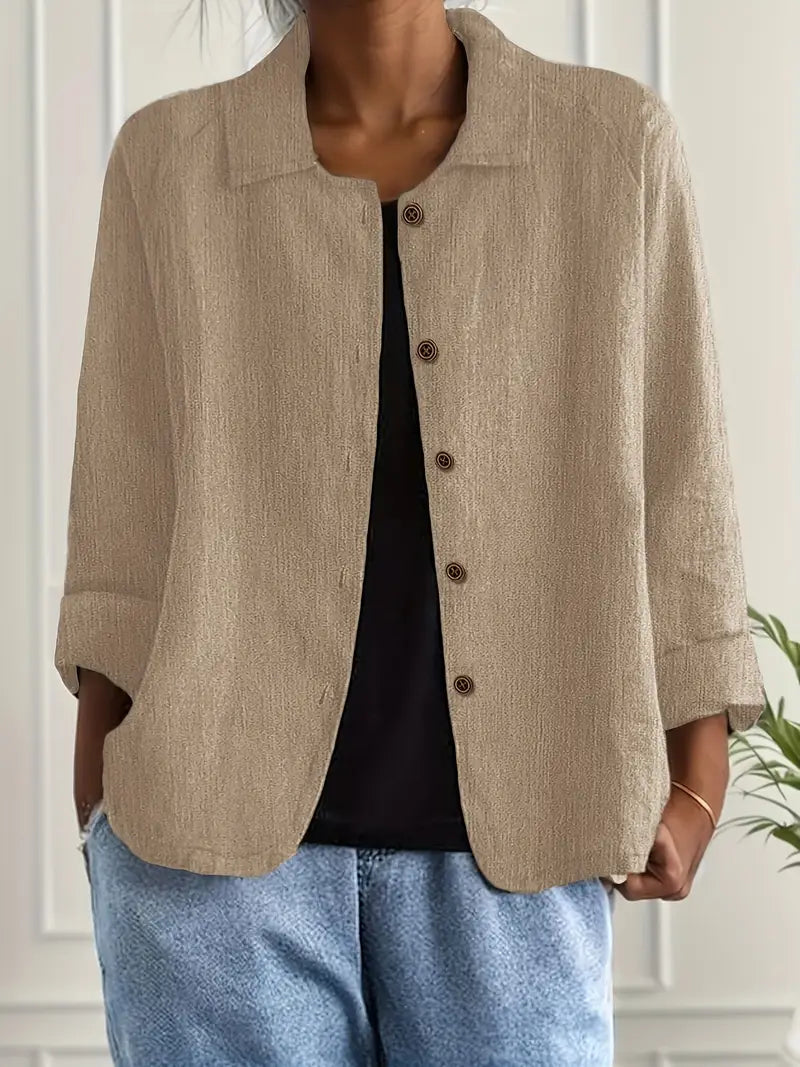Women’s Lightweight Button Front Jacket Casual Summer Style 2