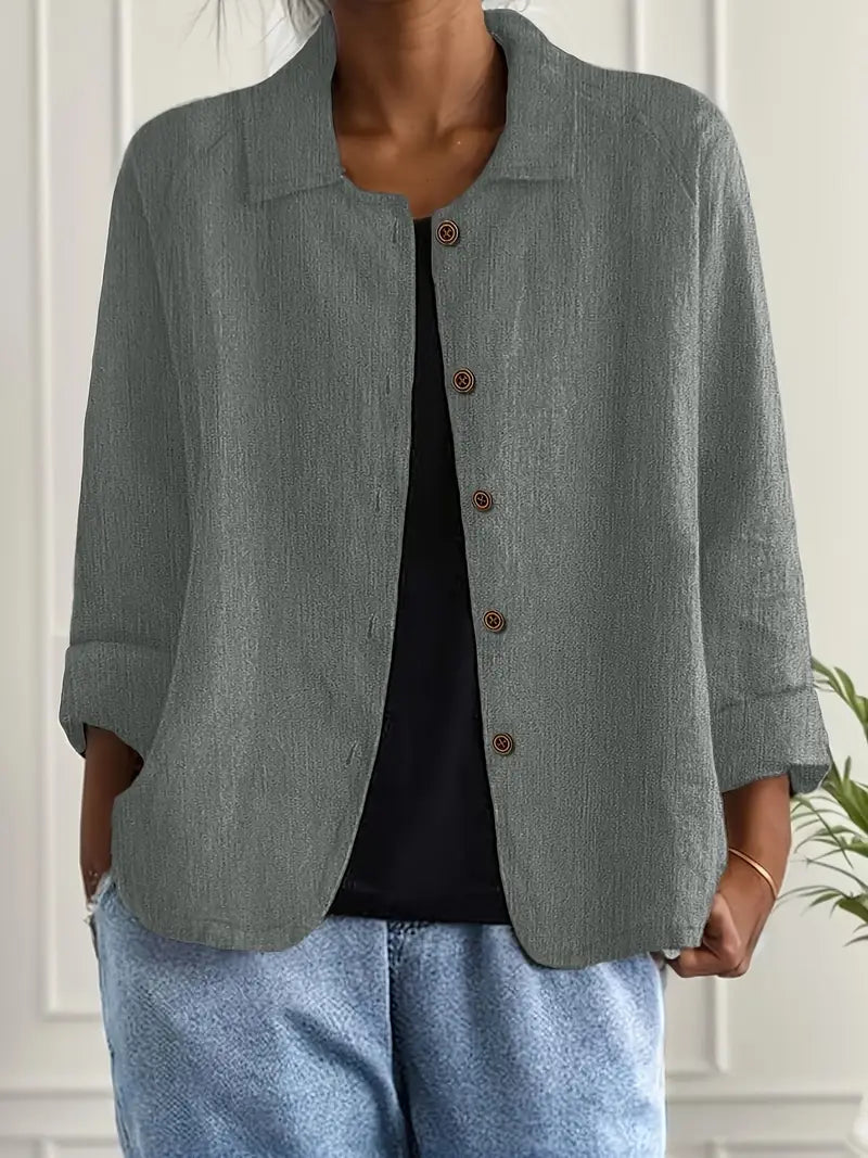 Women’s Lightweight Button Front Jacket Casual Summer Style 4
