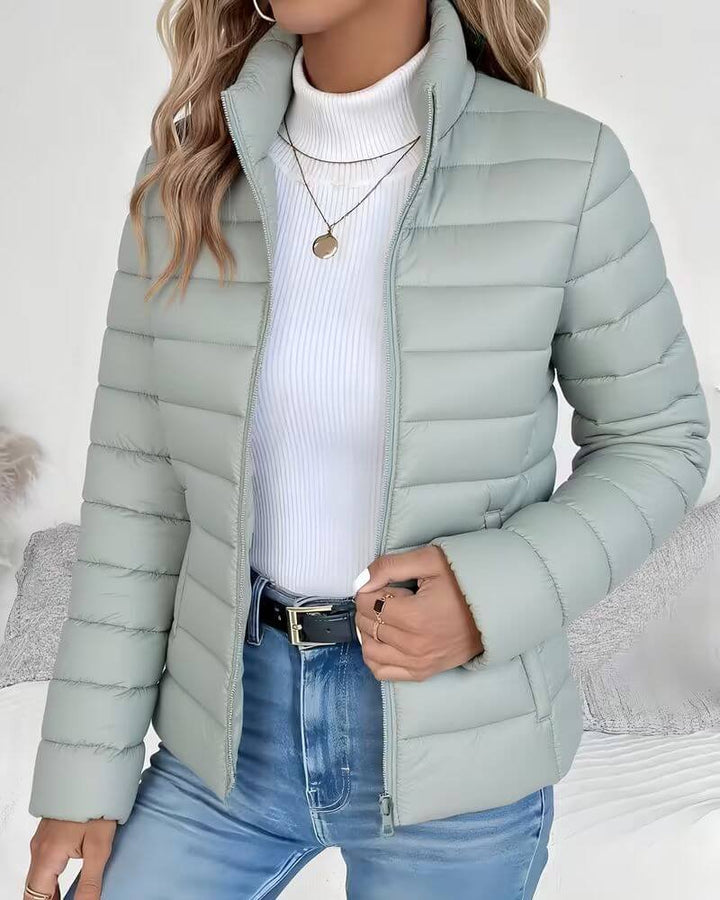 Women’s Lightweight Quilted Puffer Jacket with Stand Collar 0