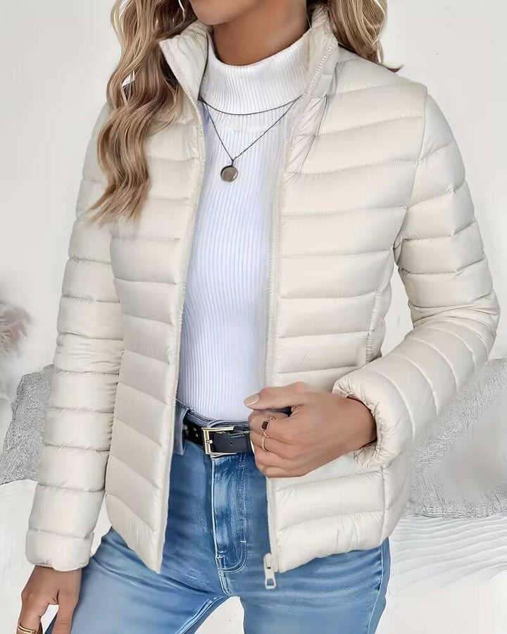 Women’s Lightweight Quilted Puffer Jacket with Stand Collar 4
