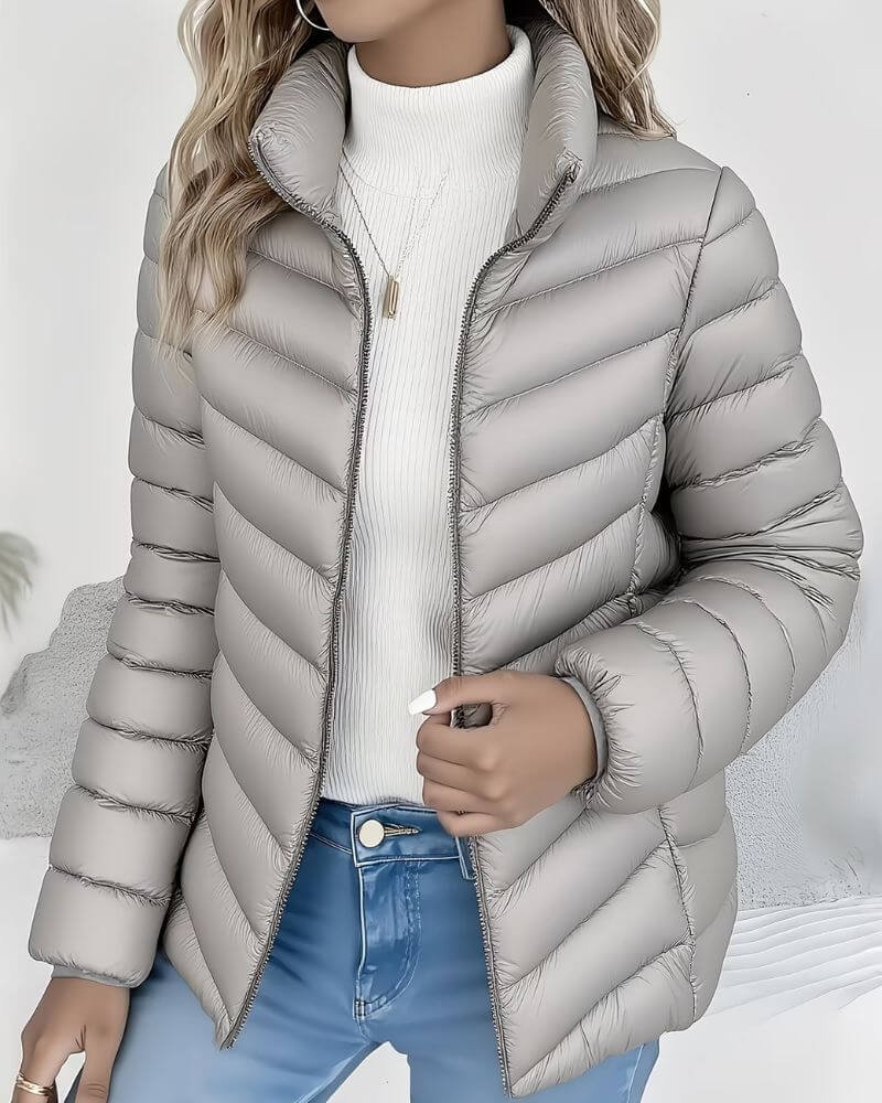 Women’s Lightweight Quilted Puffer Jacket with Stand Collar 5