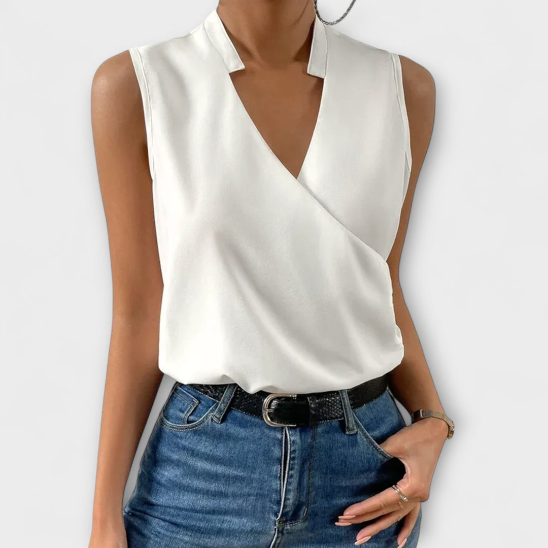 Women’s Lightweight V-Neck Top Elegant Summer Style 0
