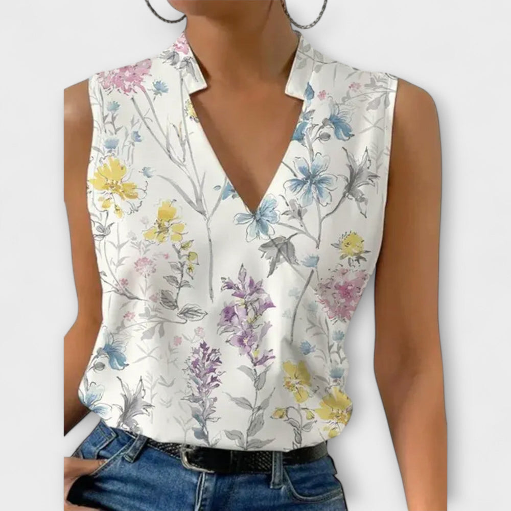 Women’s Lightweight V-Neck Top Elegant Summer Style 1