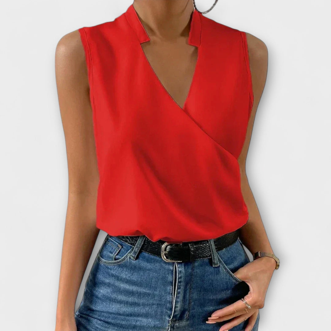 Women’s Lightweight V-Neck Top Elegant Summer Style 3
