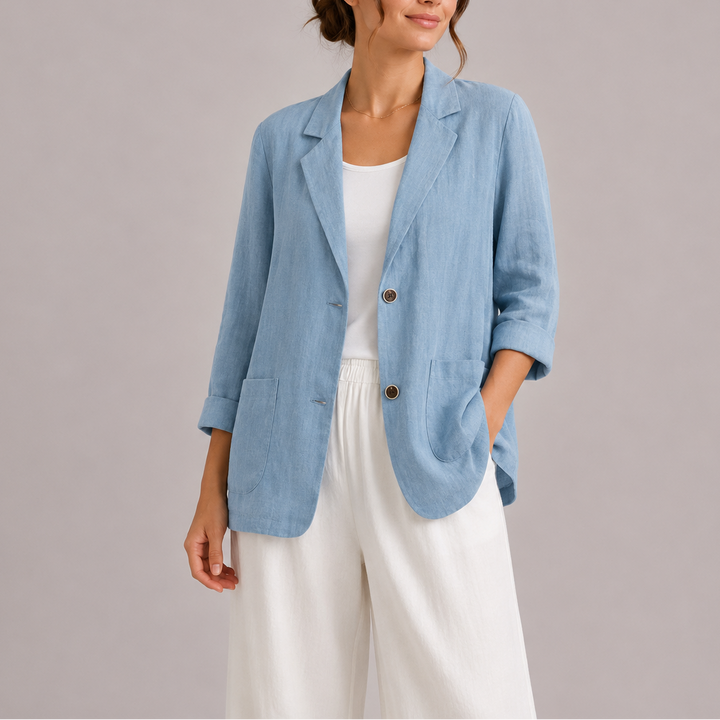 Women’s Linen Blazer Lightweight Elegant Casual Style 0