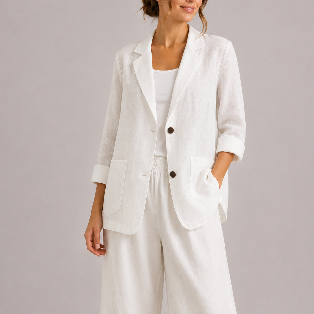 Women’s Linen Blazer Lightweight Elegant Casual Style 2