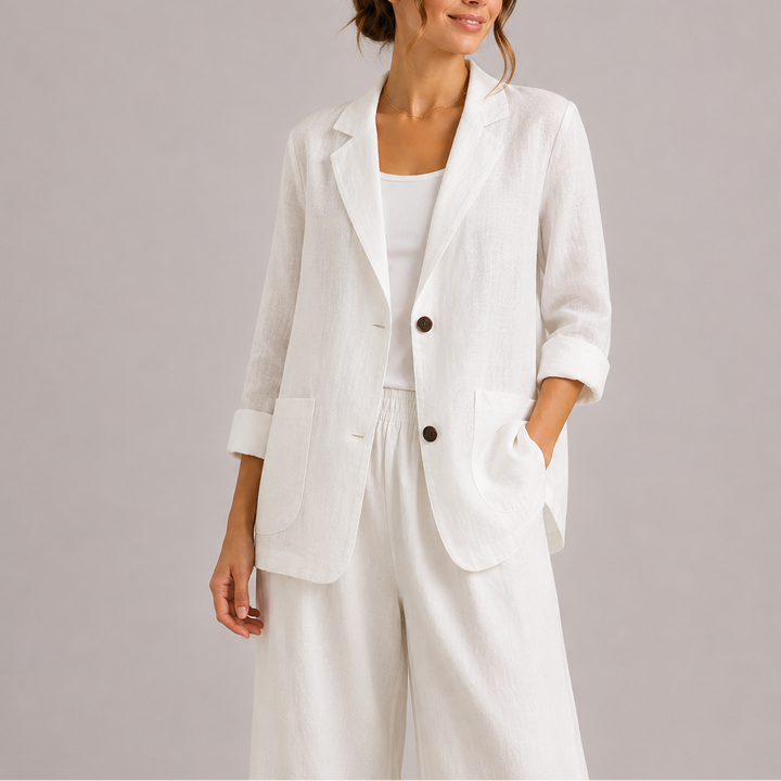 Women’s Linen Blazer Lightweight Elegant Casual Style 2