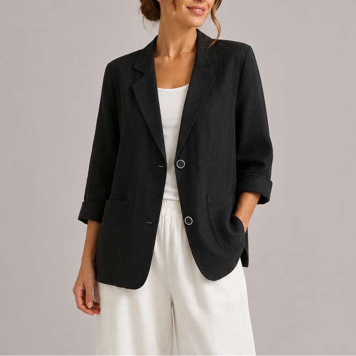 Women’s Linen Blazer Lightweight Elegant Casual Style 3