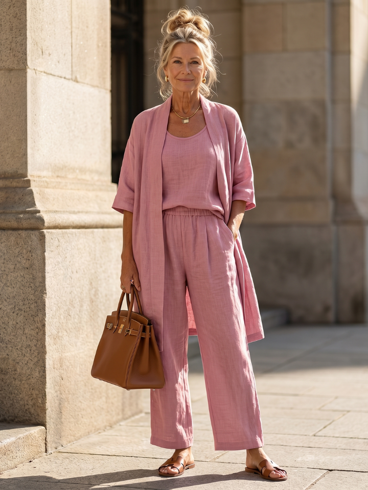 Women’s Loungewear Set Relaxed Top and Wide Leg Pants 0