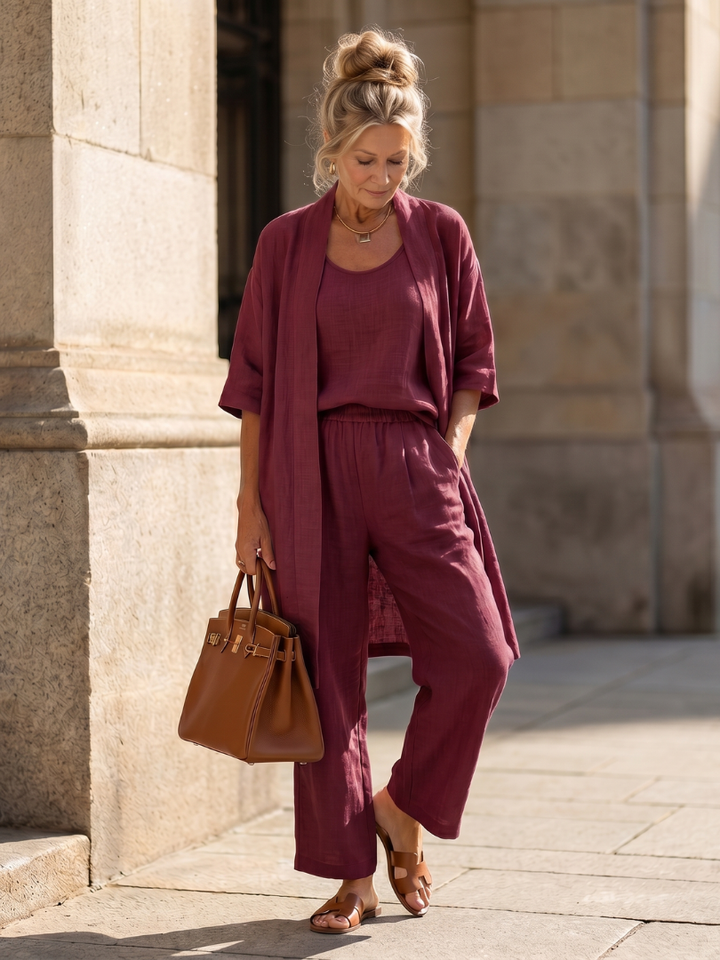 Women’s Loungewear Set Relaxed Top and Wide Leg Pants 10