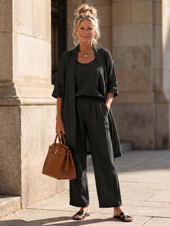 Women’s Loungewear Set Relaxed Top and Wide Leg Pants 11