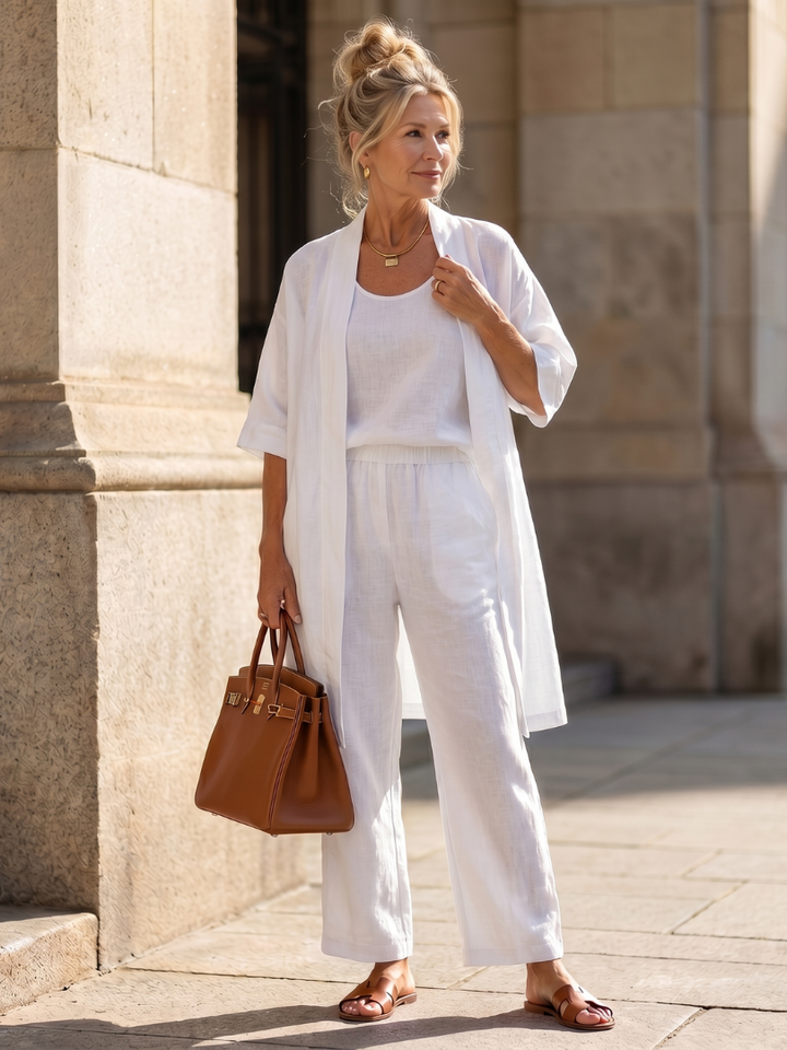 Women’s Loungewear Set Relaxed Top and Wide Leg Pants 12