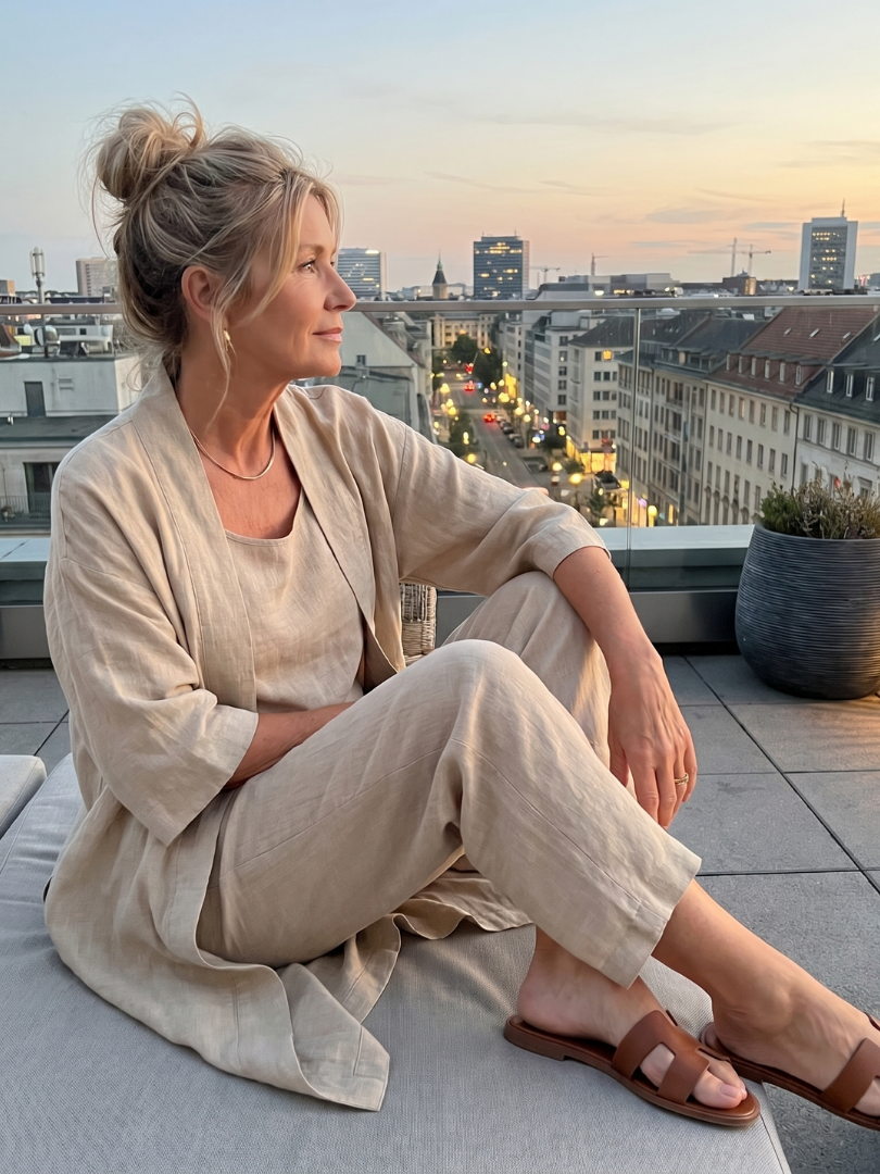 Women’s Loungewear Set Relaxed Top and Wide Leg Pants 8