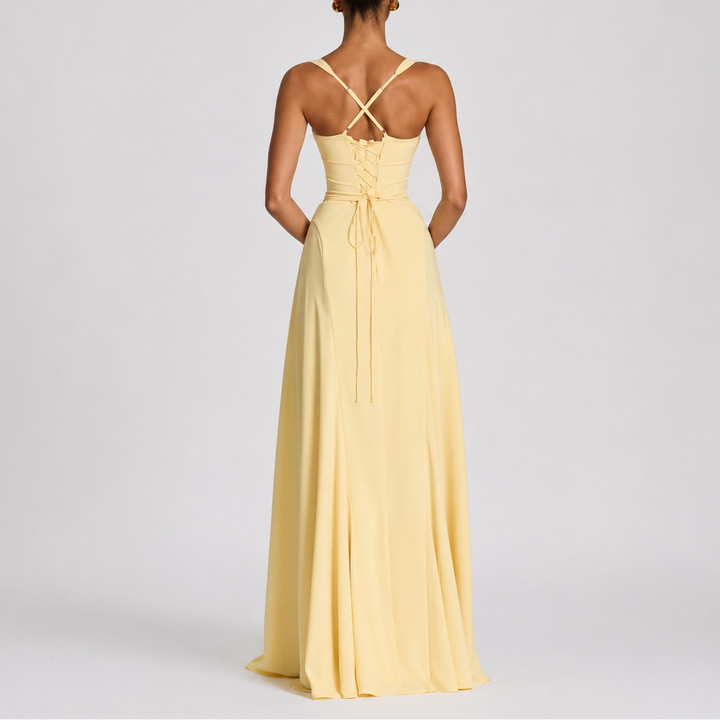 Women’s Maxi Dress Corset-Inspired Draped Design for Elegant Occasions 3