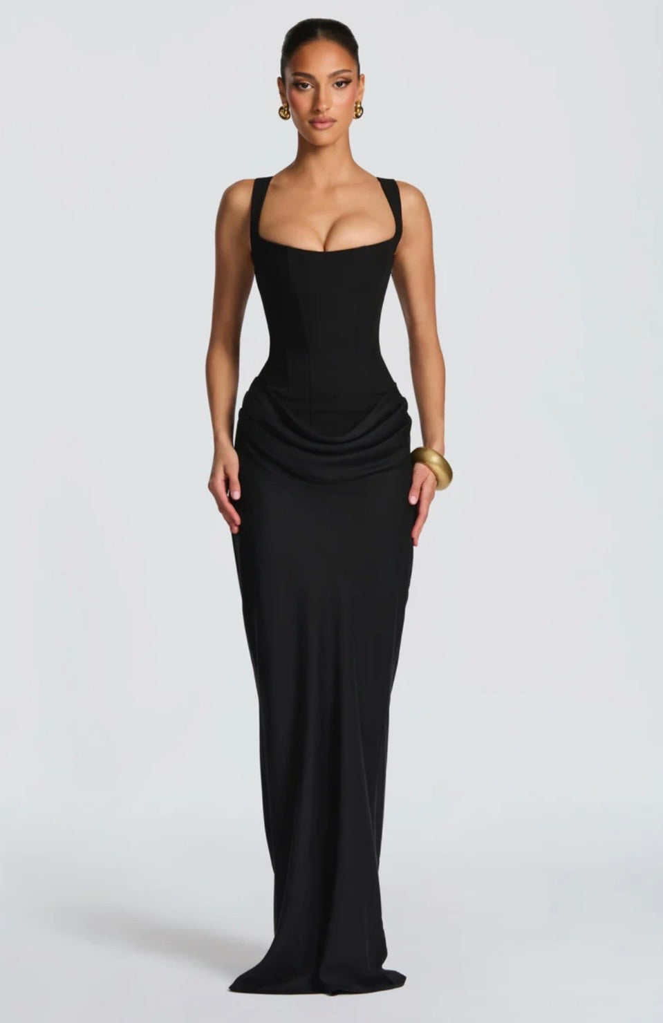 Women’s Maxi Dress Elegant Square Neck Corset Fishtail Design 9