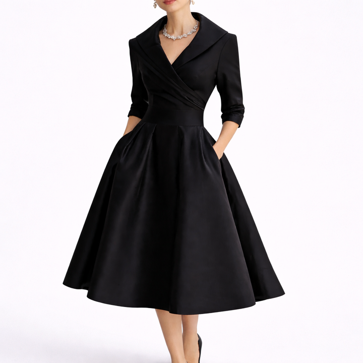 Women’s Midi Dress Elegant A-Line Silhouette 0