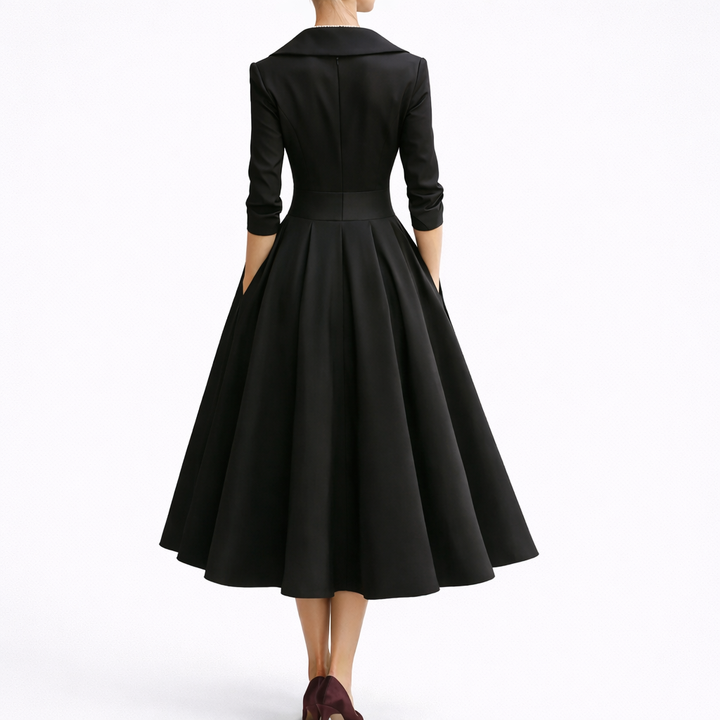 Women’s Midi Dress Elegant A-Line Silhouette 1