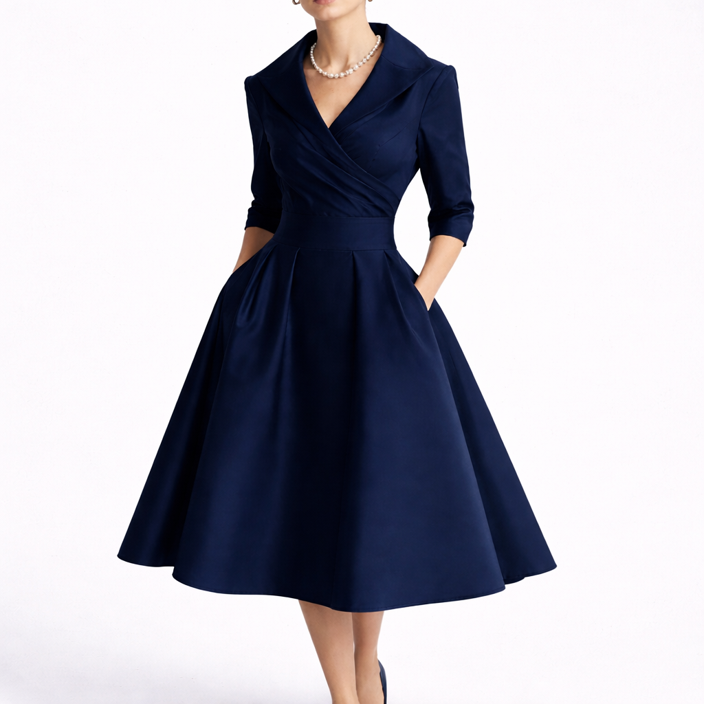Women’s Midi Dress Elegant A-Line Silhouette 2
