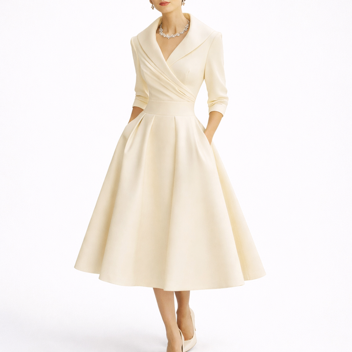 Women’s Midi Dress Elegant A-Line Silhouette 3