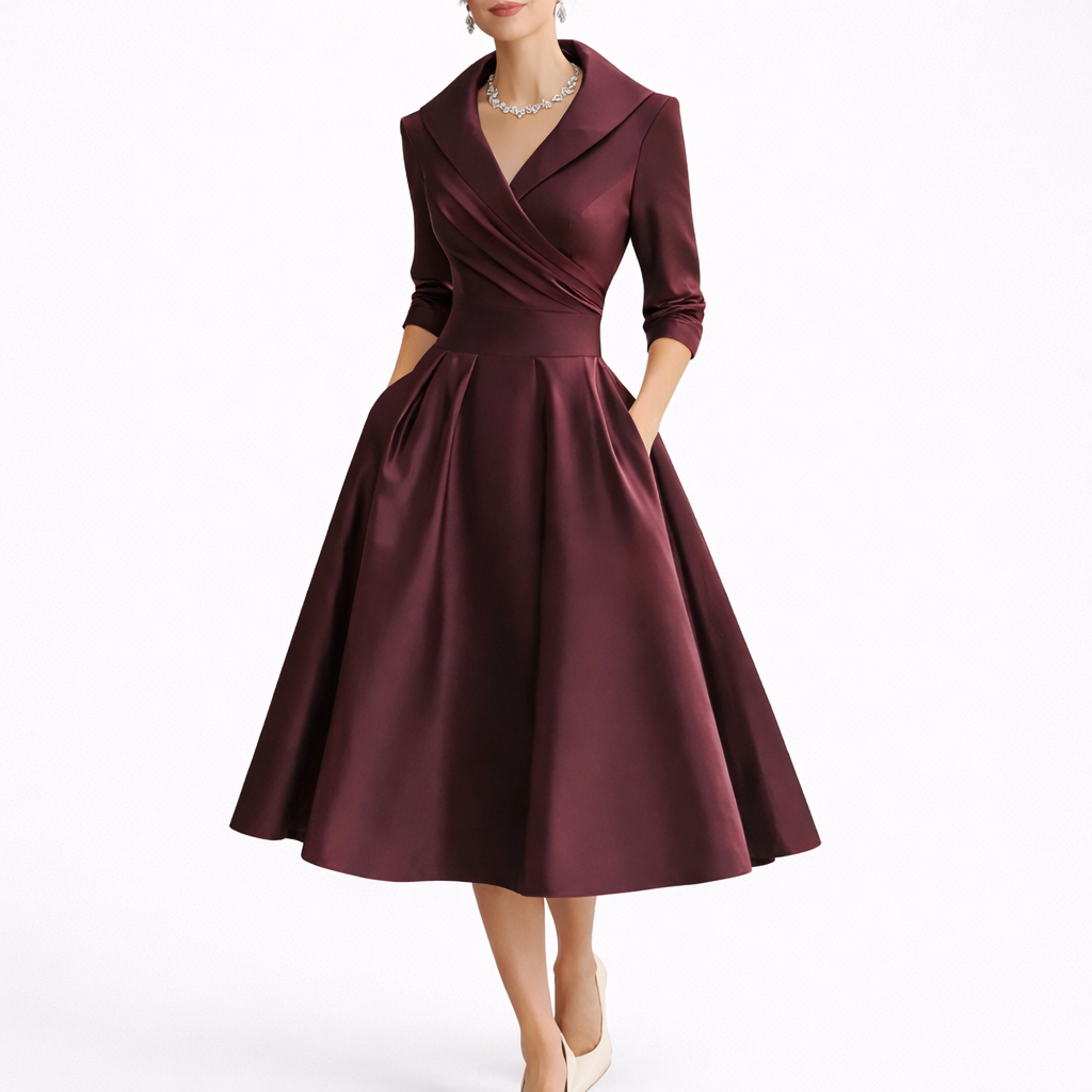 Women’s Midi Dress Elegant A-Line Silhouette 4