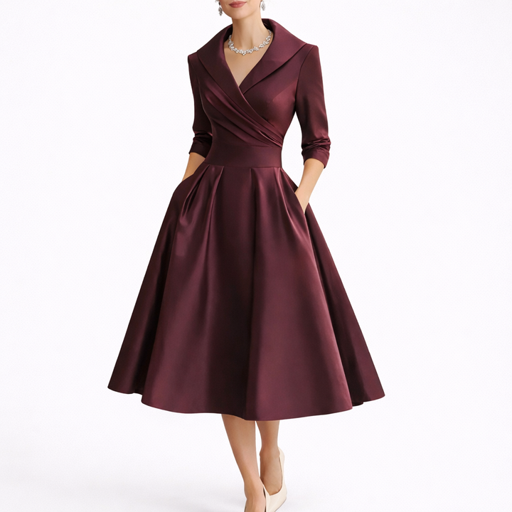 Women’s Midi Dress Elegant A-Line Silhouette 4