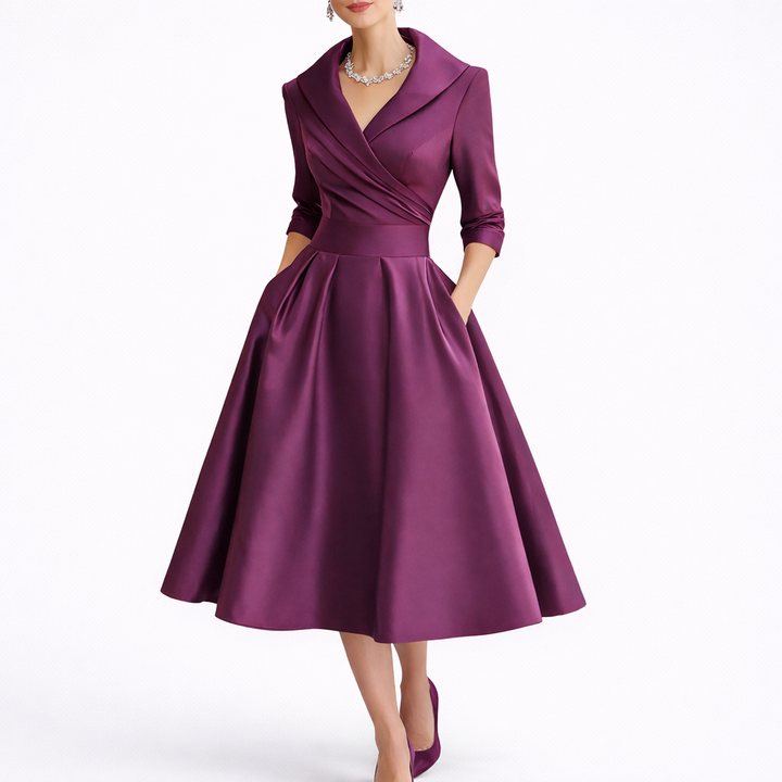 Women’s Midi Dress Elegant A-Line Silhouette 5