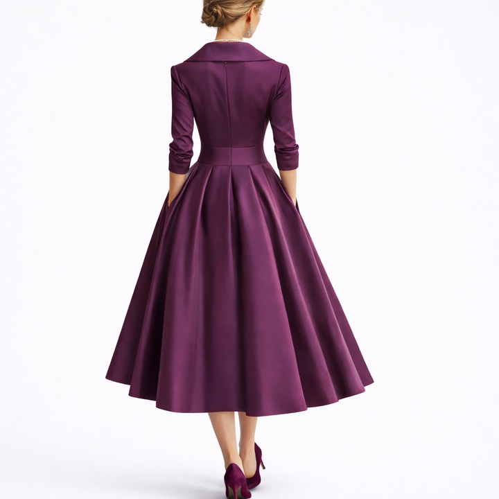 Women’s Midi Dress Elegant A-Line Silhouette 6
