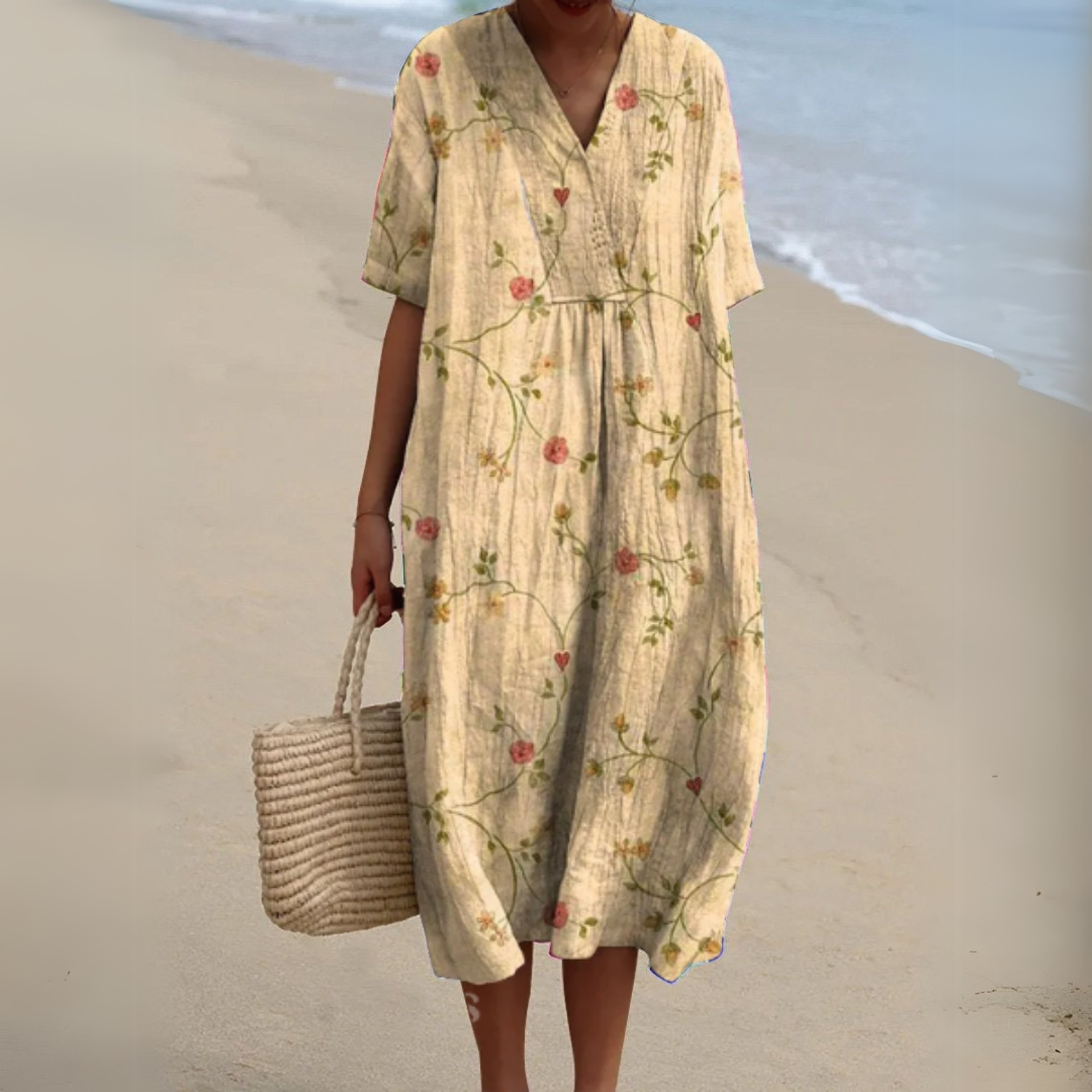 Women’s Multicolor V-Neck Dress Lightweight Summer Style 12