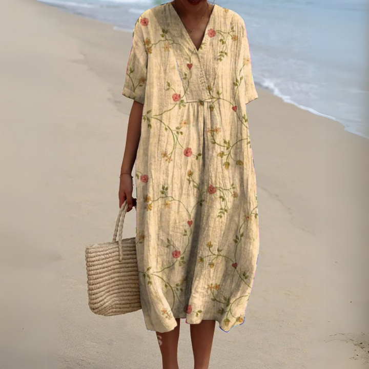 Women’s Multicolor V-Neck Dress Lightweight Summer Style 12