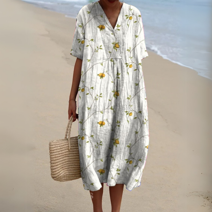 Women’s Multicolor V-Neck Dress Lightweight Summer Style 8