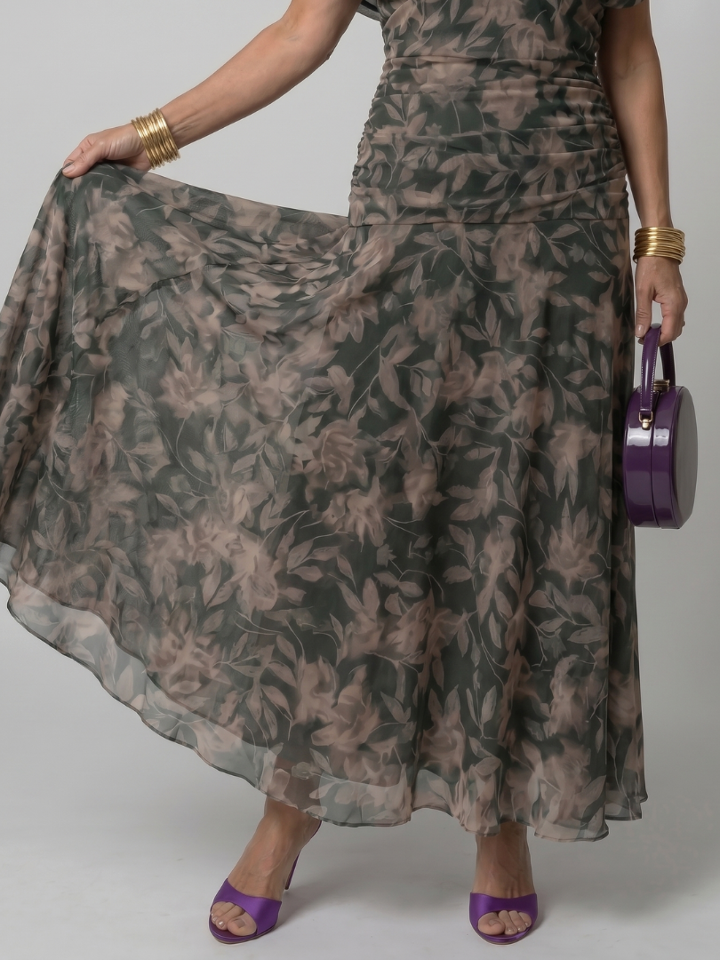 Women’s Off Shoulder Midi Dress Draped Neckline Design 8