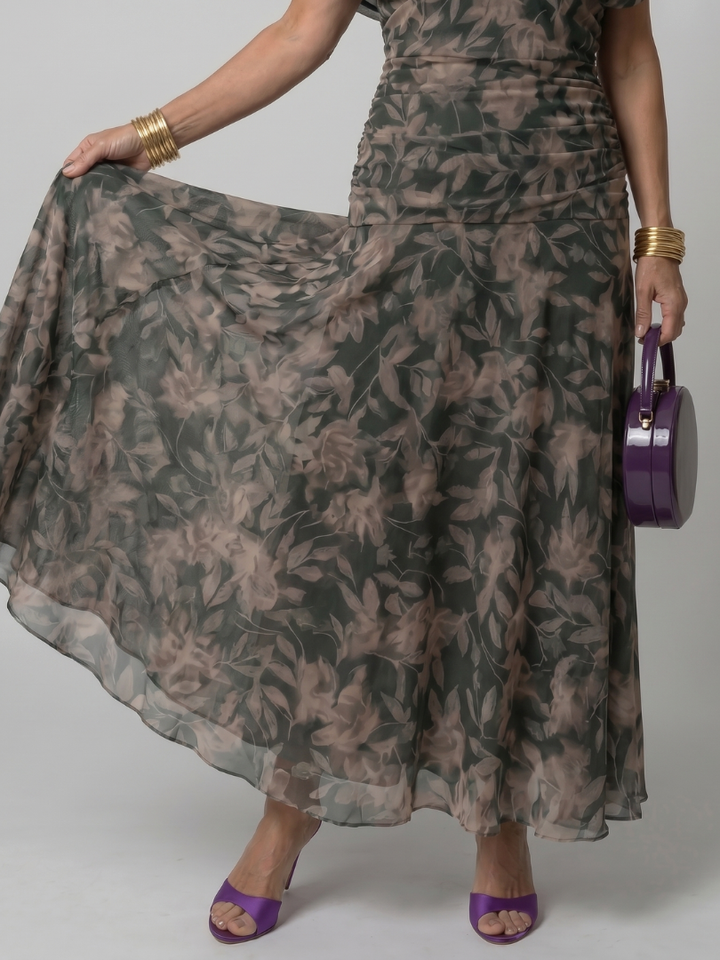 Women’s Off Shoulder Midi Dress Draped Neckline Design 8