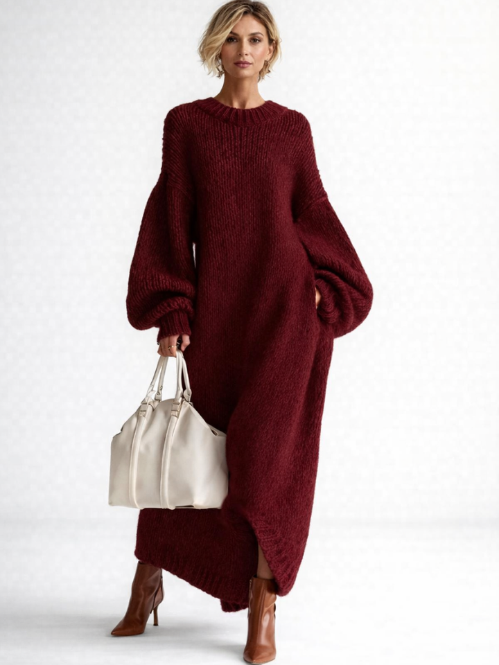 Women’s Oversized Knit Maxi Sweater Dress Relaxed Fit 5