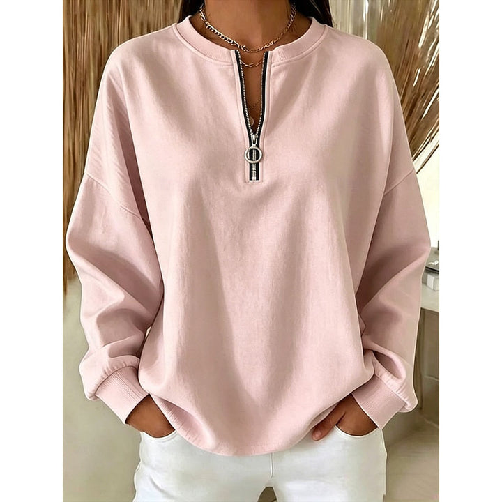 Women’s Quarter-Zip High-Neck Sweatshirt Relaxed Fit 3