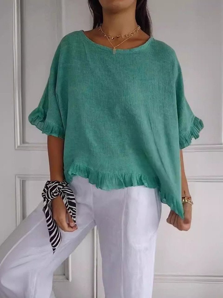 Women’s Relaxed-Fit Blouse Lightweight Linen-Look Summer Style 4