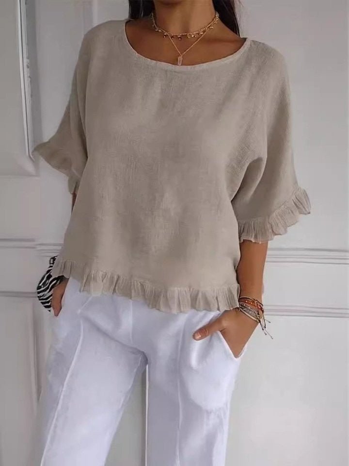 Women’s Relaxed-Fit Blouse Lightweight Linen-Look Summer Style 5