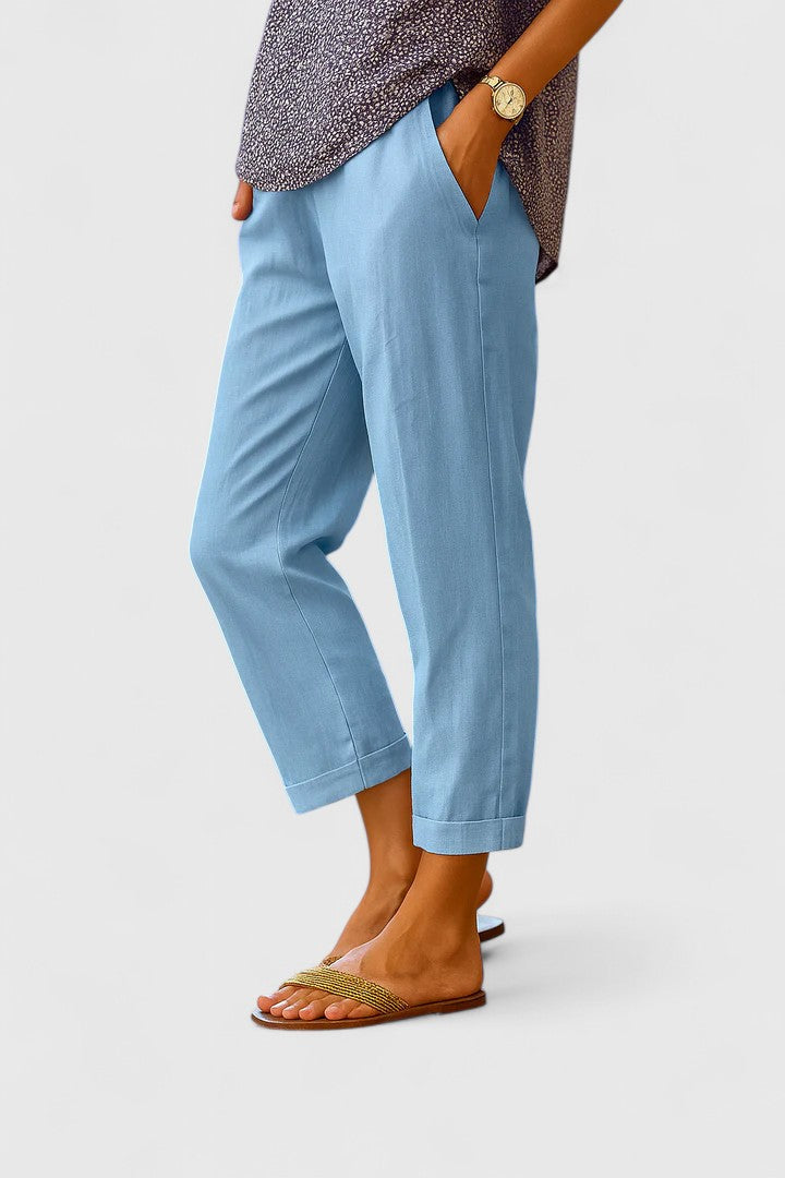 Women’s Relaxed Cropped Trousers Lightweight Breathable Fabric 2