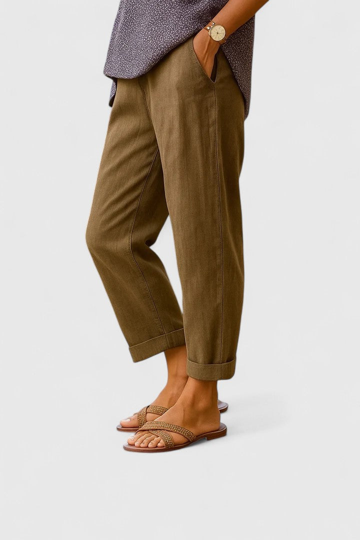 Women’s Relaxed Cropped Trousers Lightweight Breathable Fabric 3