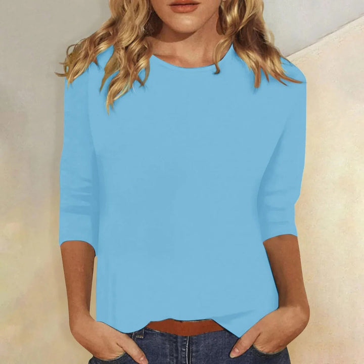 Women’s Relaxed Fit Crew Neck Top with 3/4 Sleeves 2