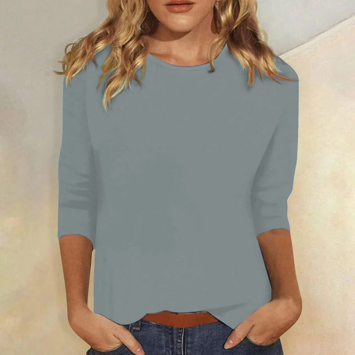 Women’s Relaxed Fit Crew Neck Top with 3/4 Sleeves 3