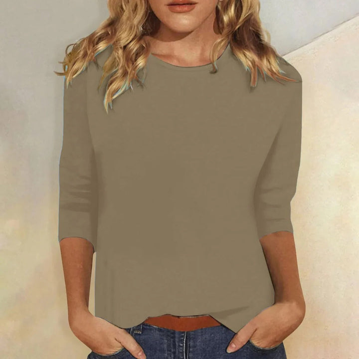 Women’s Relaxed Fit Crew Neck Top with 3/4 Sleeves 6