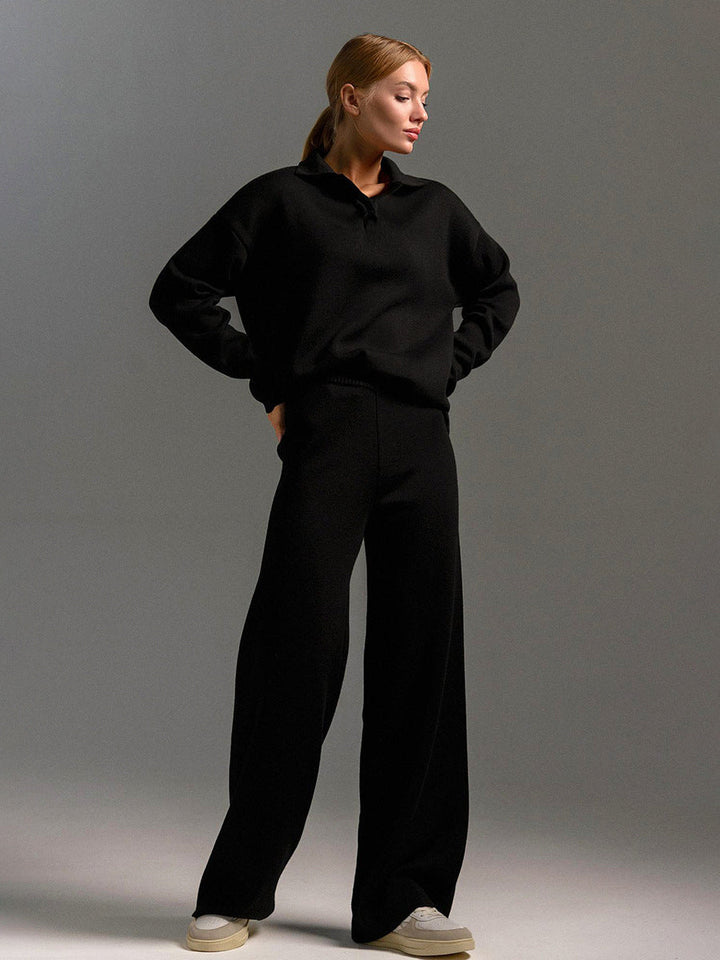 Women’s Relaxed Fit Lounge Set Chic Collared Design 0