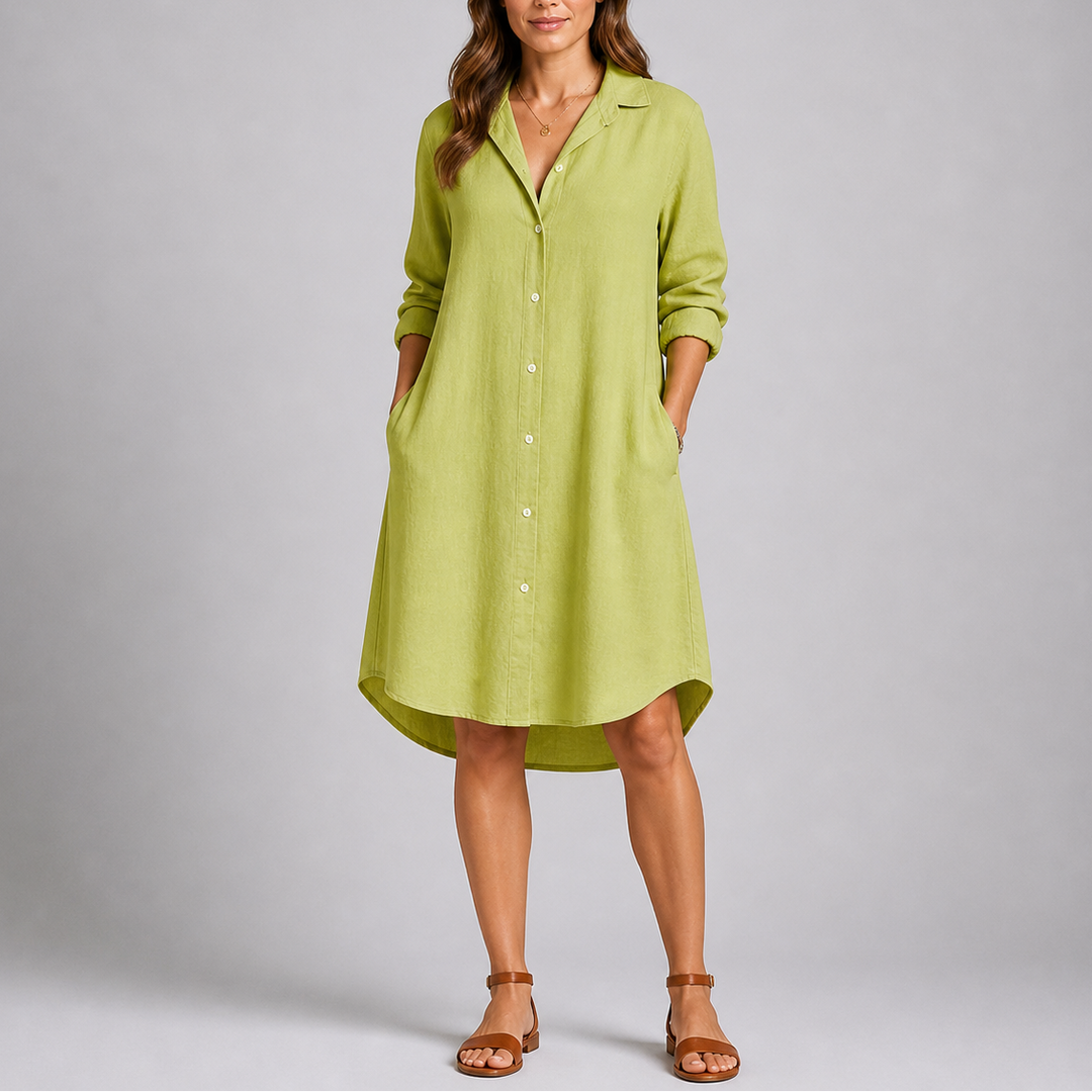 Women’s Relaxed Fit Summer Shirt Dress Button Front with Pockets 5