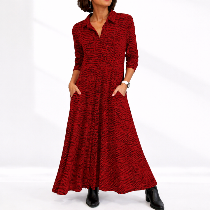 Women’s Relaxed Midi Dress with Functional Pockets for Effortless Summer Style 0