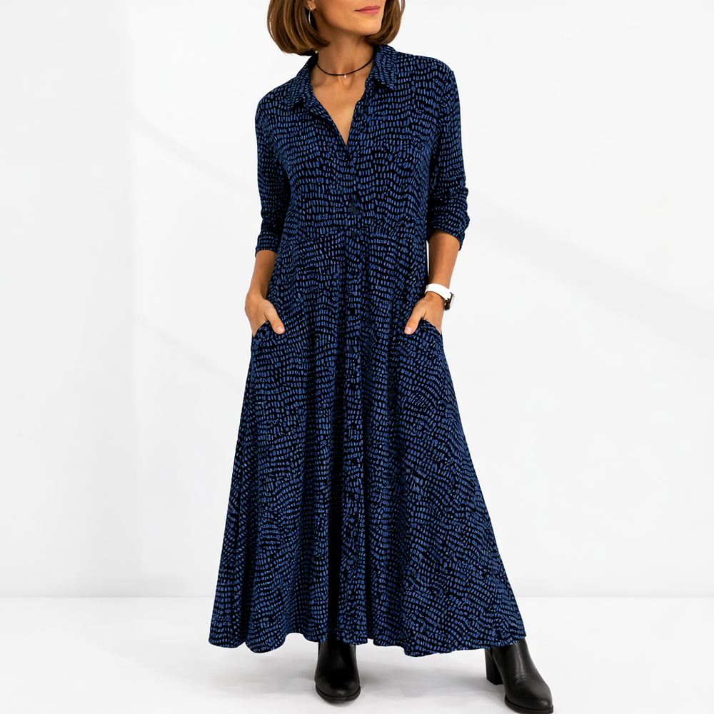 Women’s Relaxed Midi Dress with Functional Pockets for Effortless Summer Style 1