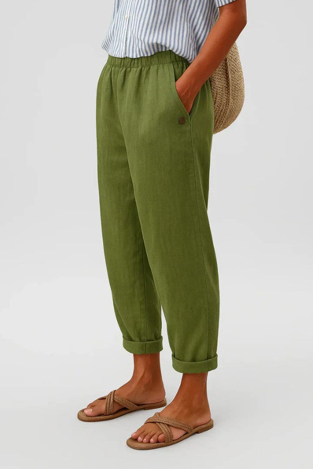 Women’s Relaxed Straight-Leg Trousers Lightweight Cotton Blend 3