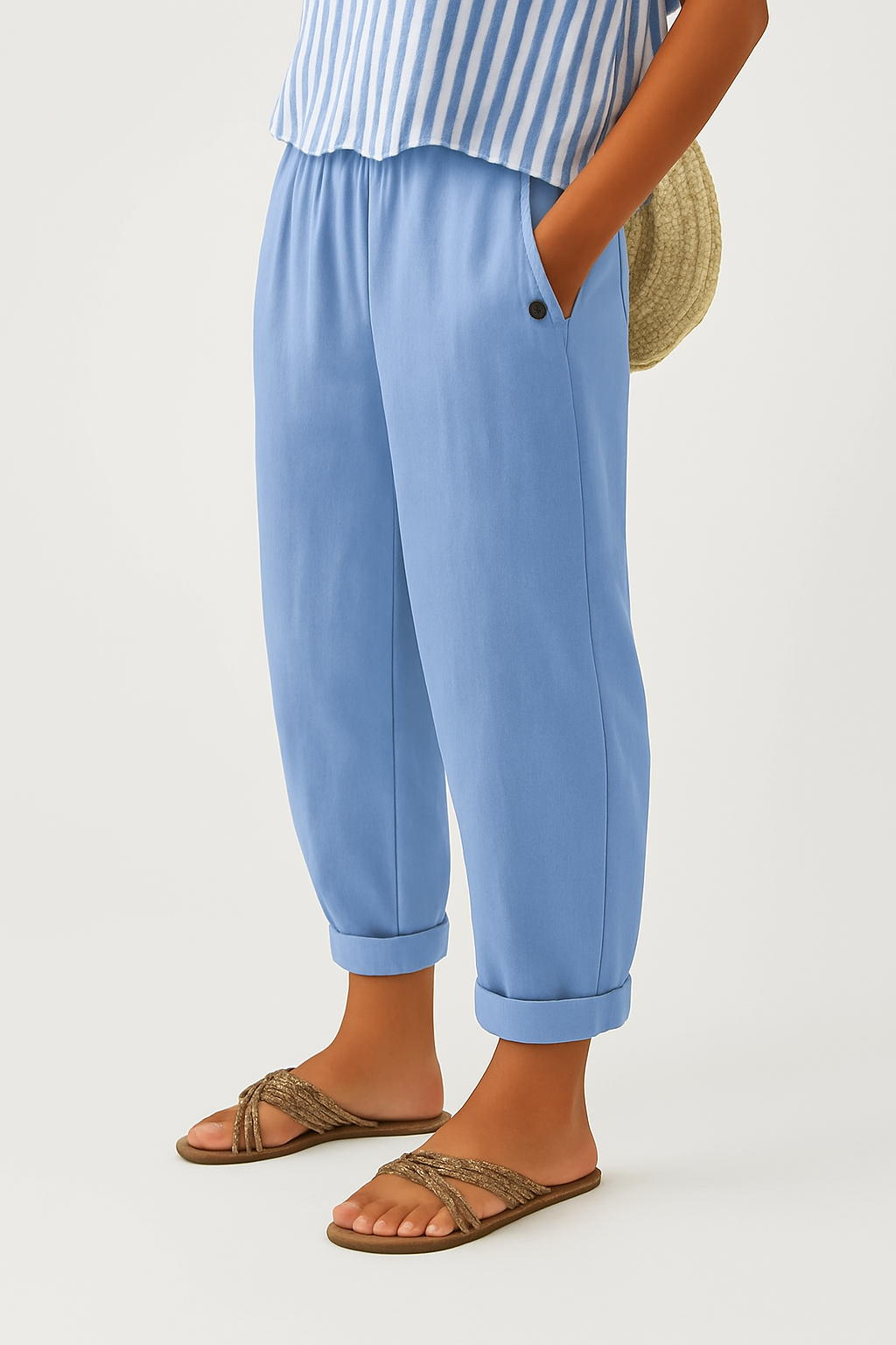 Women’s Relaxed Straight-Leg Trousers Lightweight Cotton Blend 7